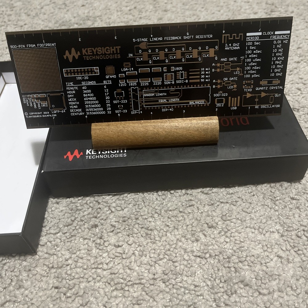 2018 Keysight Technologies Promotional RF Microwave PCB 2-sided Ruler in Box
