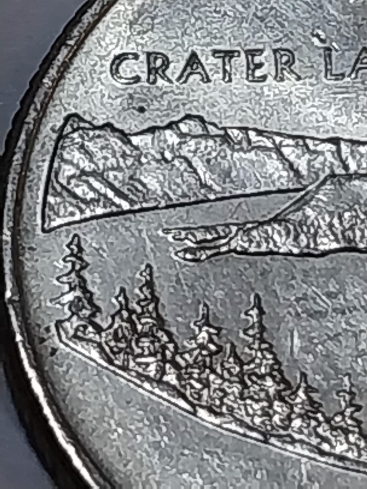 2005 P Error State Quarter. Obv. Die Chips. Oregon.