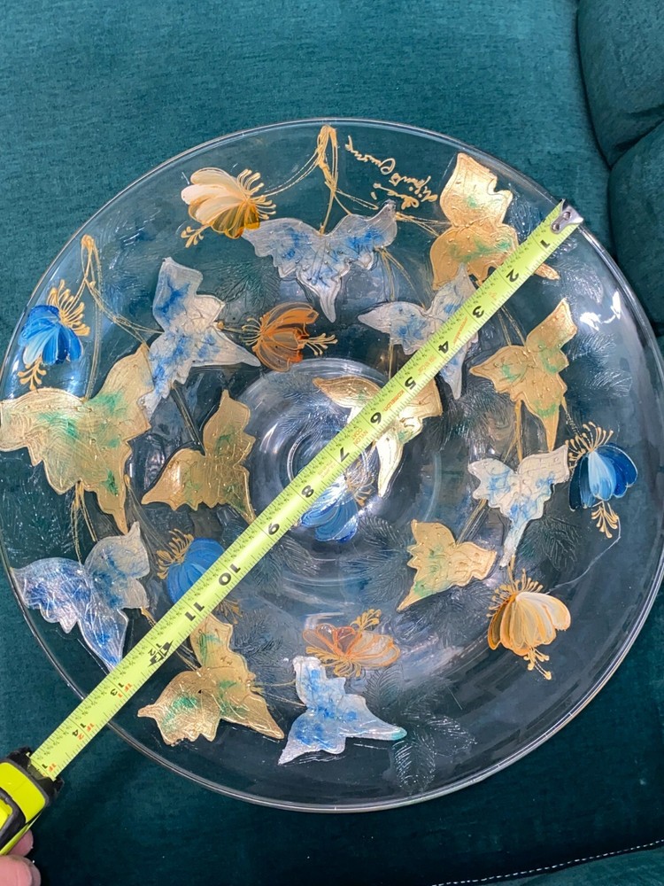 Decorated Glass Vase. Hand made. Signed