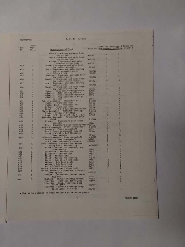 Continental Aircraft Engines Overhaul Tools Catalog August 10, 1942-Copy