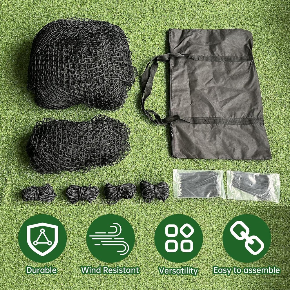 10X10X10FT Golf Driving Cage Practice Net 2 Layer For Swing Hitting Kit