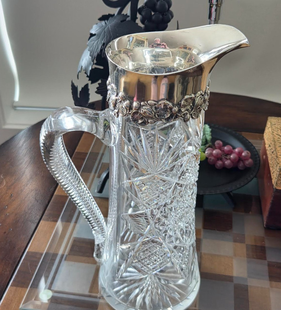 10" Sterling Silver and Crystal Decanter