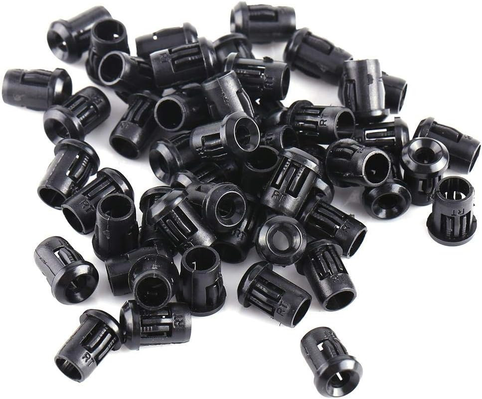 50-Pack Black Plastic Clips for 3mm to 10mm LED Holders