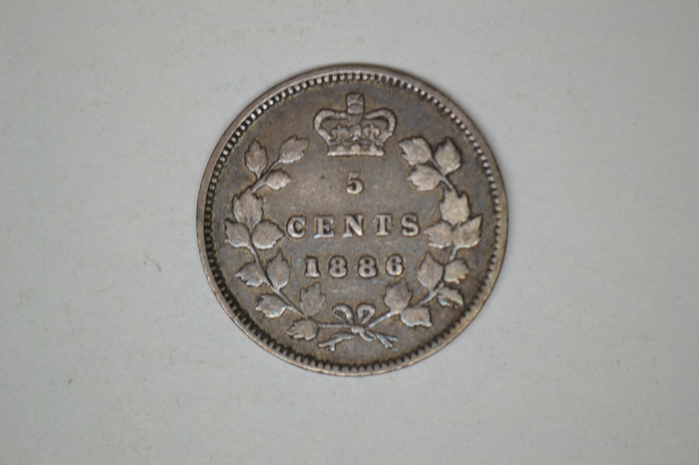 Canada: 1886 5 Cents- Nice original Extremely Fine