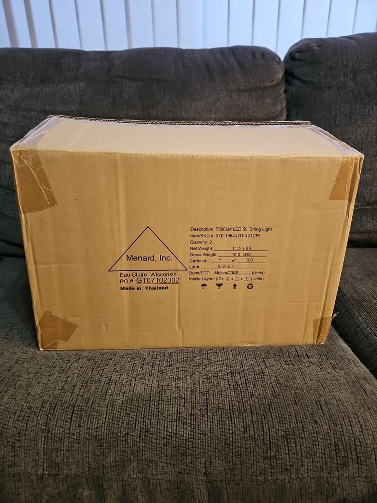 2x 50FT Led Work Light 7,500LM Waterproof Construction String Lights Linkable