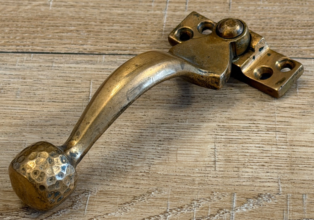 ANTIQUE SOLID BRASS CASEMENT WINDOW HANDLE RECLAIMED