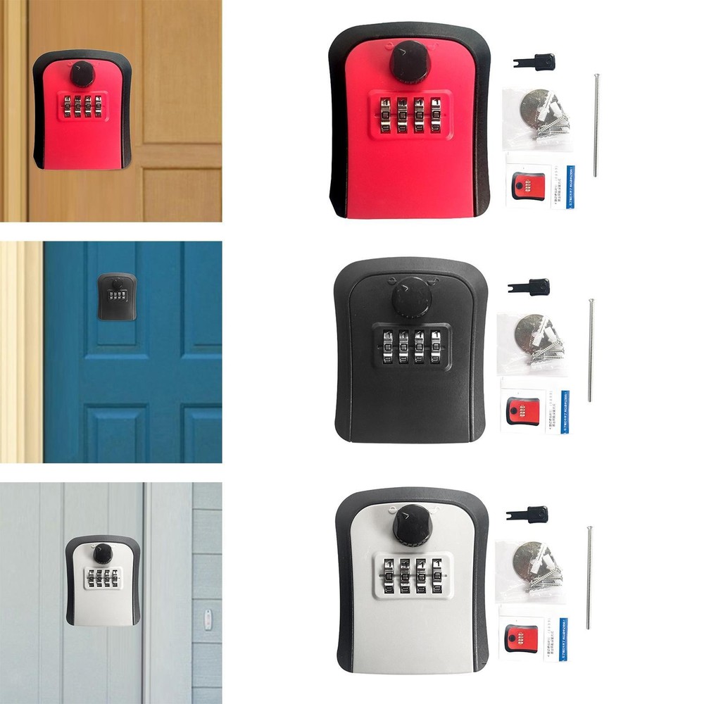 Key Lock Box Password Box 4 Digit Code Resettable Security Lock Box Spare Key