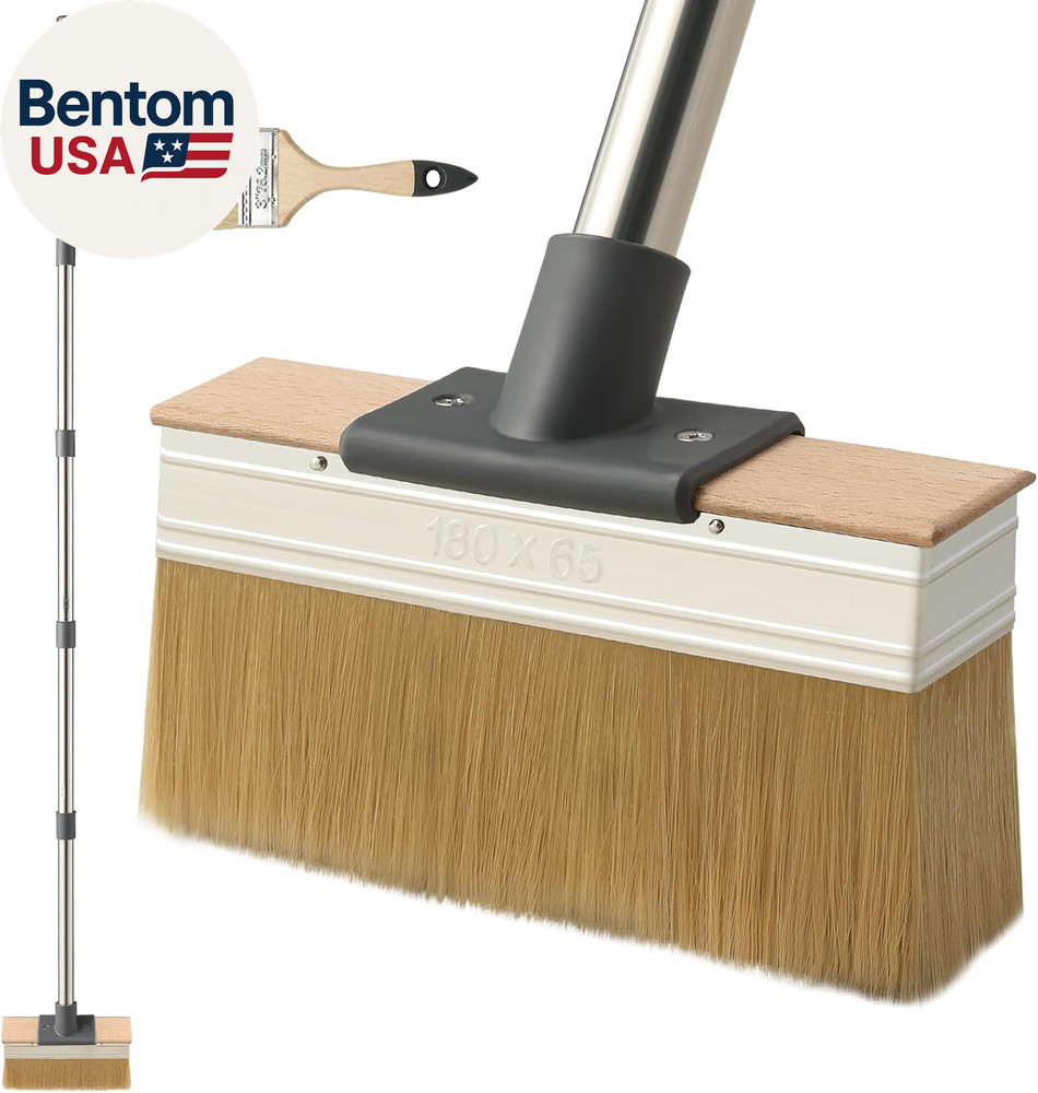 Deck Stain Brush Applicator with Long Handle(59In), 7IN Wide Deck Paint Brushes