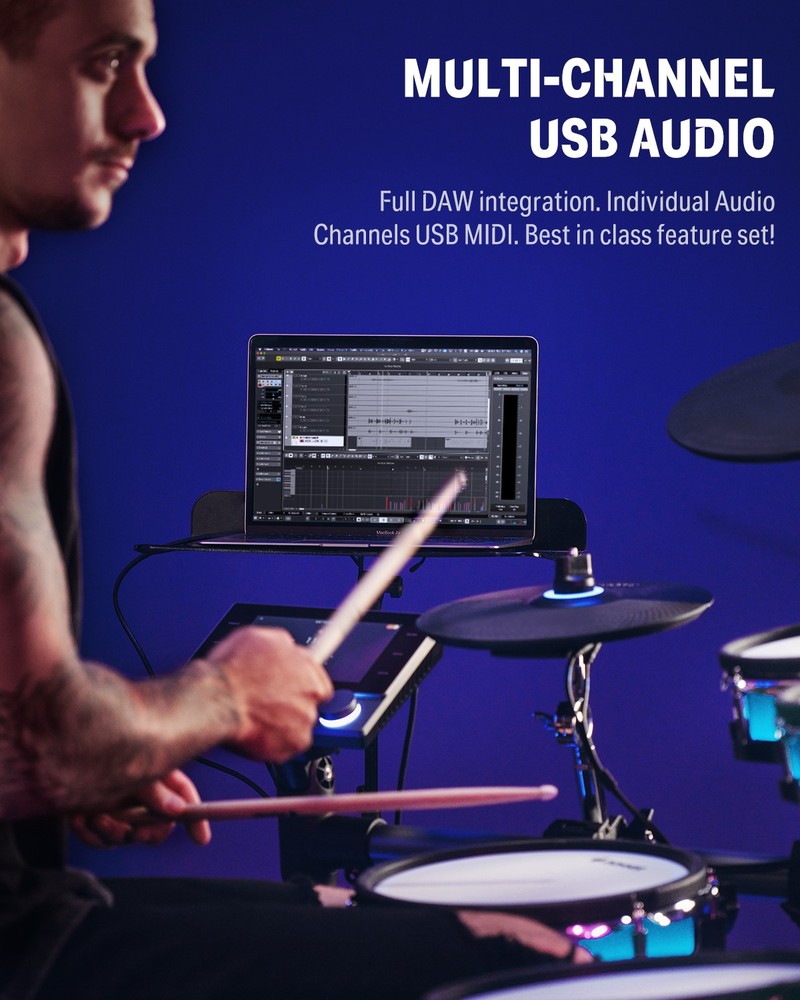 Donner BackBeat Electronic Drum Kit with Touchscreen Customize Drum Pad Colors