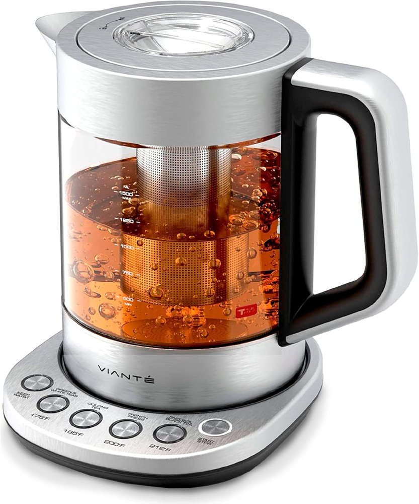 Electric Tea Kettle with Infuser for Loose Leaf, No Plastic in Contact with Wate