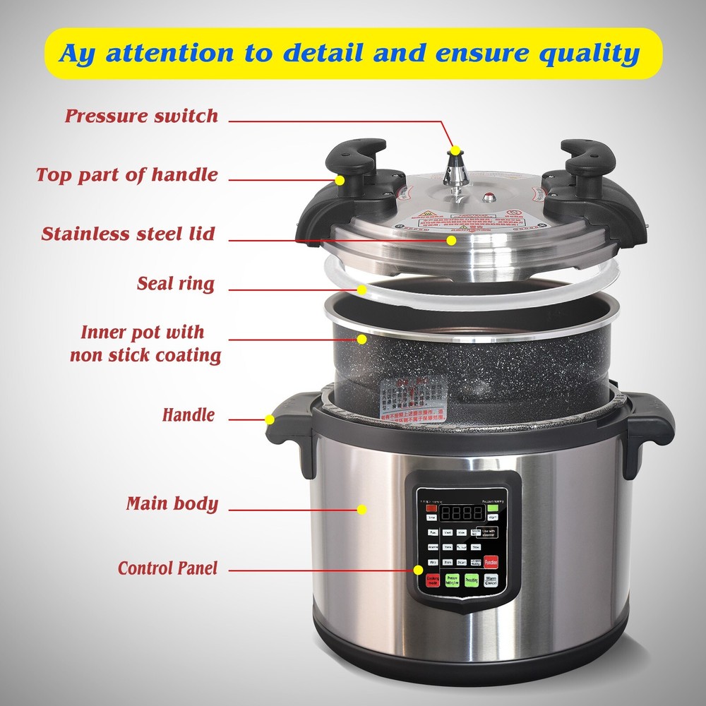 Kolice Commercial 15L Pressure Cooker, Multi Function Pressue Canner-220V