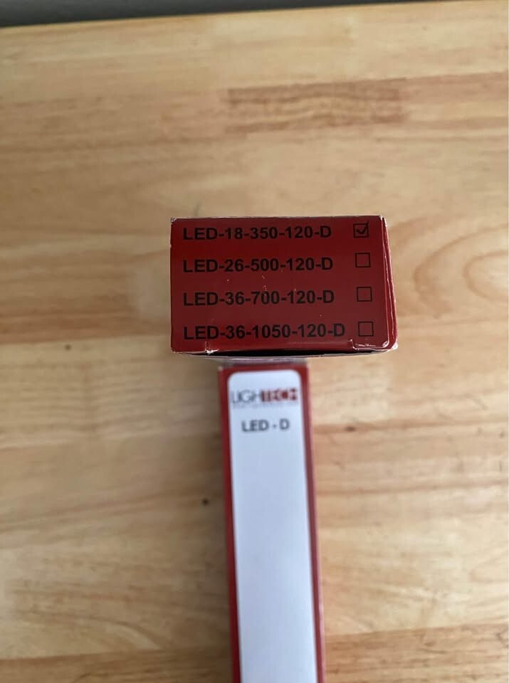 Lightech Electrical Ballast LED-18-350-120-D