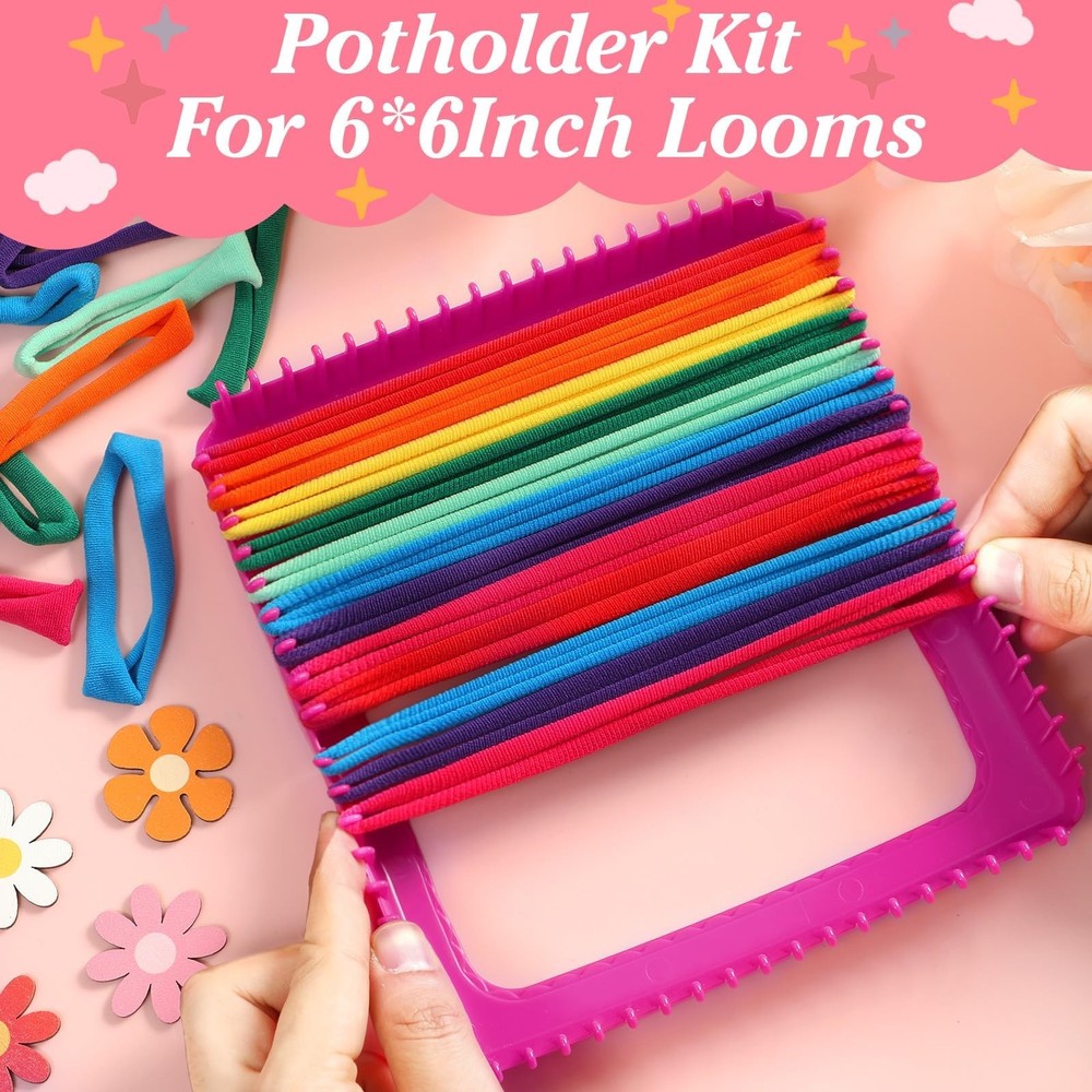 ZOIIWA Loom Loops Potholder Muti-Colored Weaving Loom Loop Potholder Loop Rai...