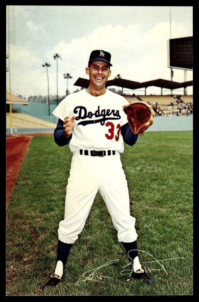 1968 Ron Hunt Baseball Dodgers Mitock Plastichrome Postcard *PC178