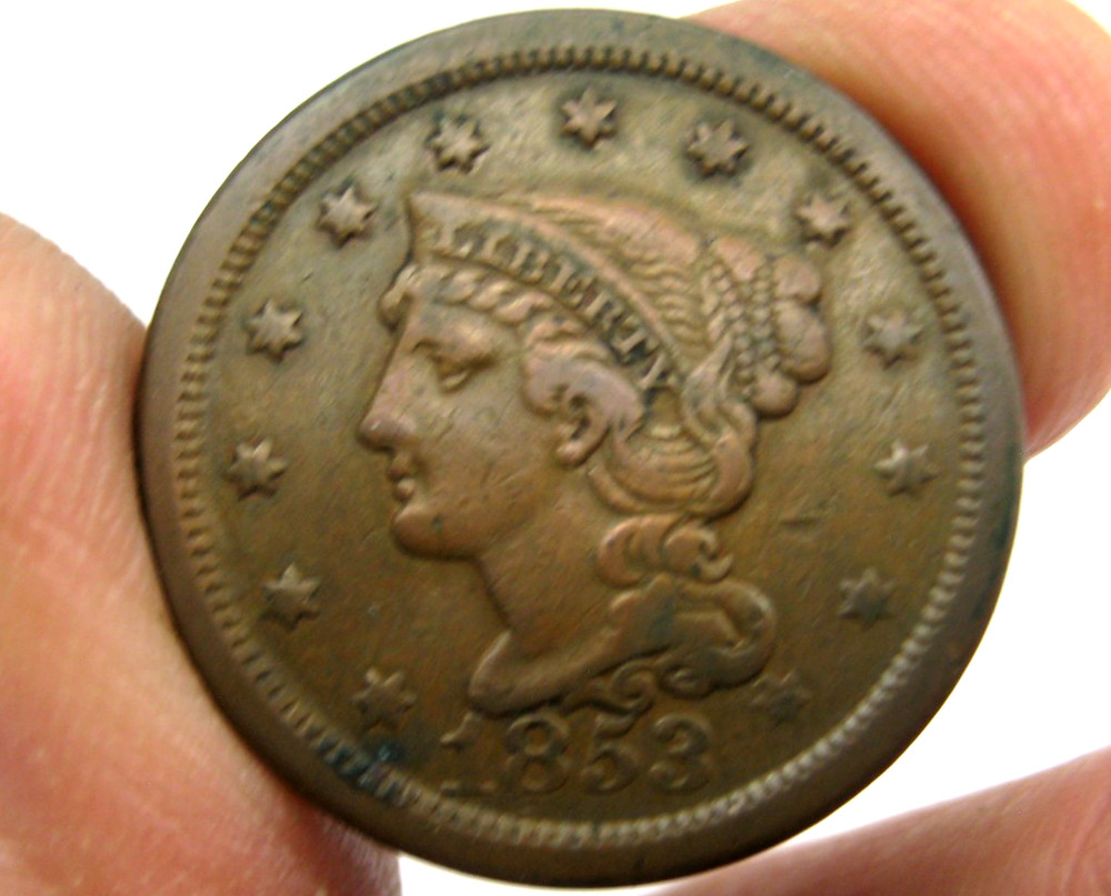 Nice ~ 1853 U.S. LARGE CENT ~ Very Fine