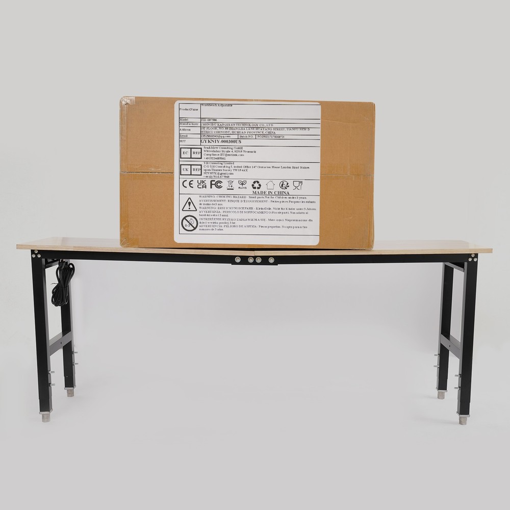 Modern Power Outlet Workbench, Height Adjustable, 2000 lbs Load, USB & Sockets