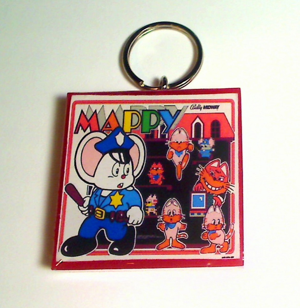 Mappy  Arcade Marquee Coin Door accessory Keychain