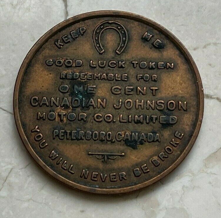 Johnson Motor Co Modernized Heating Good Luck Token