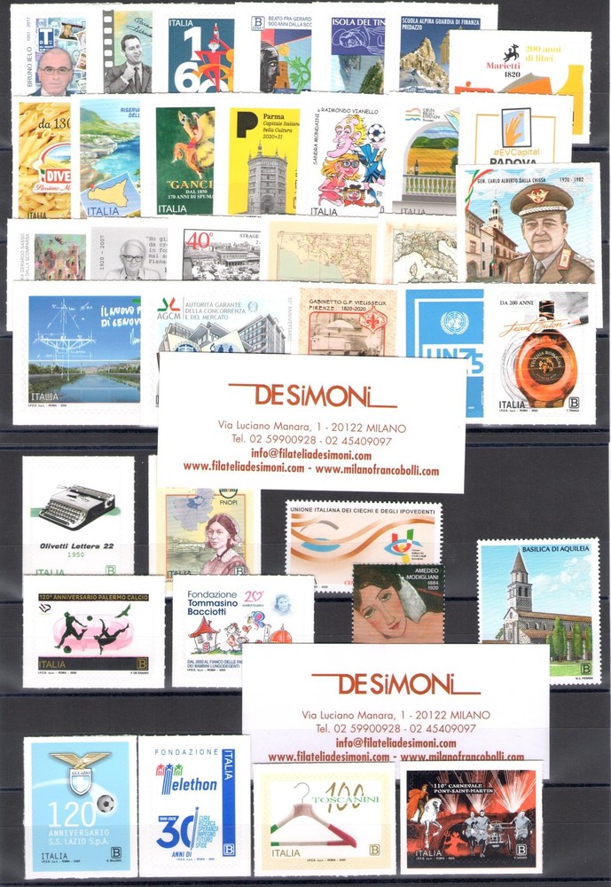 2020 Italy, Republic, 85 values + 4 sheets, MNH**