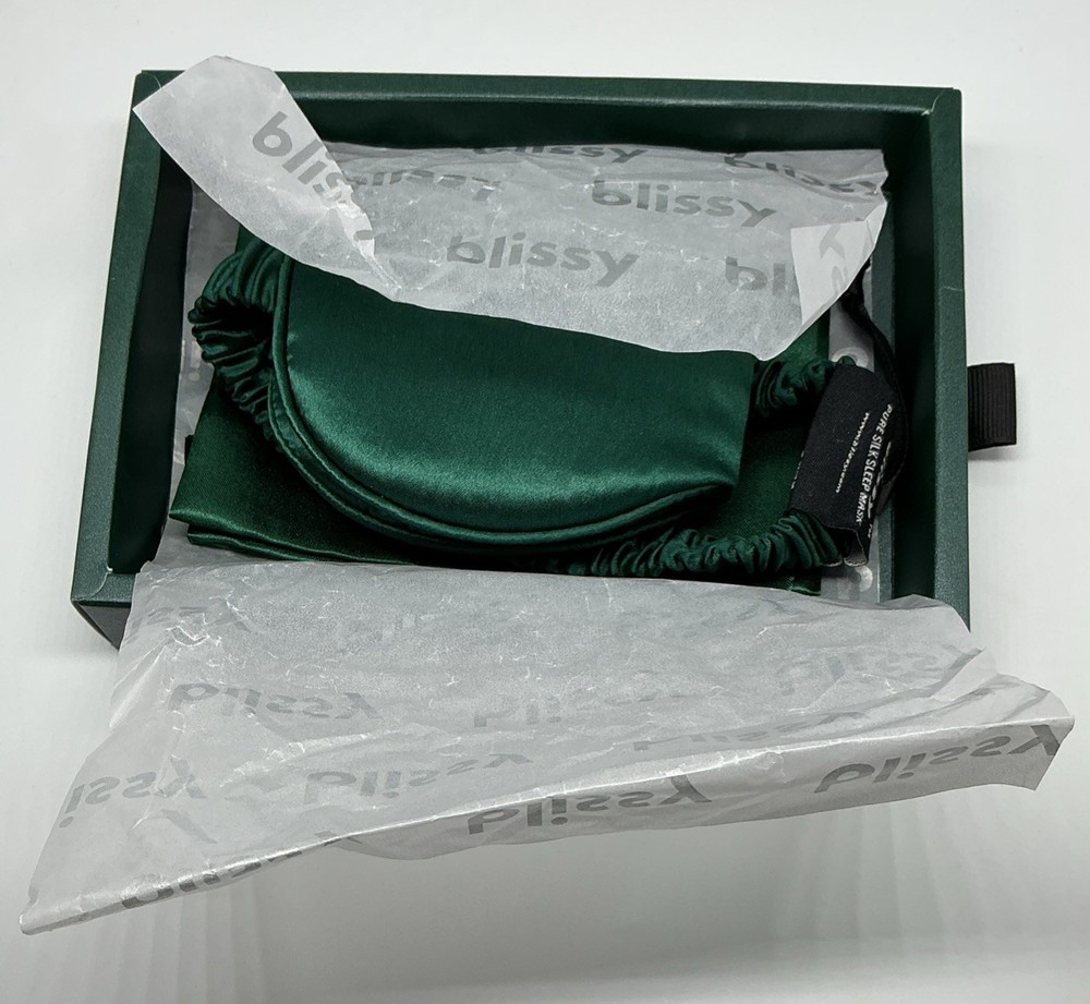 Silk Sleep Mask – Emerald – 22 Momme – With Box
