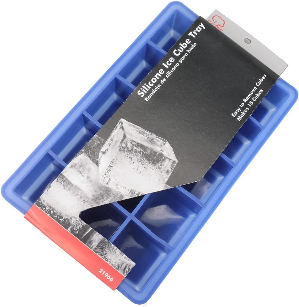 Chef Craft Select Silicone Ice Cube Tray, 15 cube, Blue