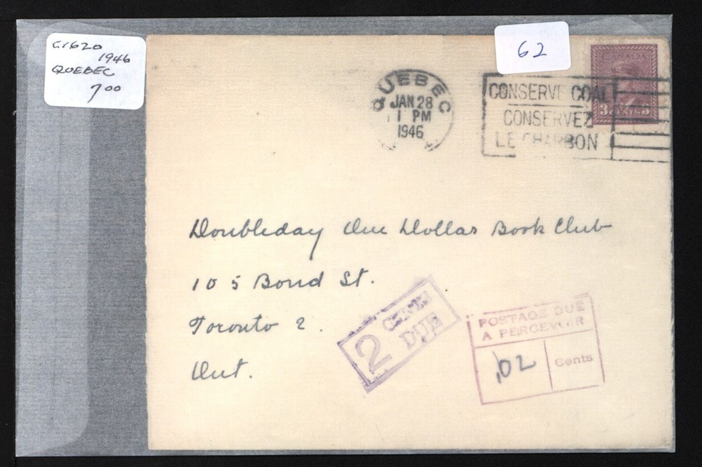 1946 QUEBEC SLOGAN CANCEL C1620 ex ELDON GODFREY #62