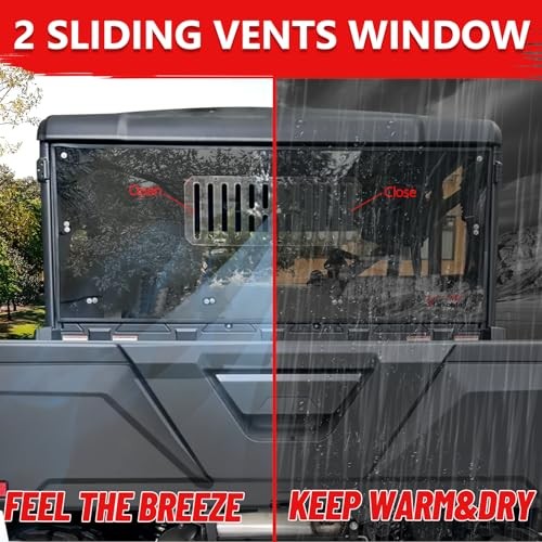 UFORCE Vented Rear Windshield, UFORCE 1000 Back Window Compatible with Clear