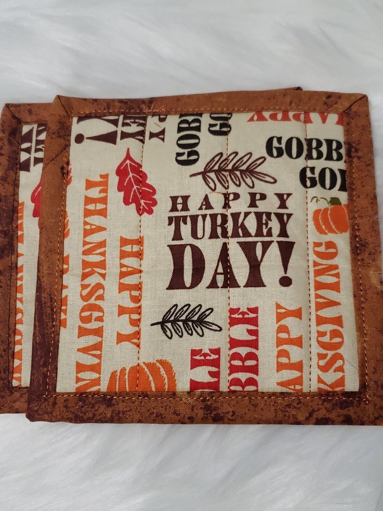 Thanksgiving Quilted Coaster /mugrug