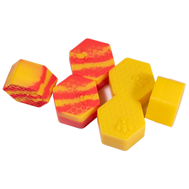 26ml Honeybee Hexagon Silicone Jar Box Mixed Color
