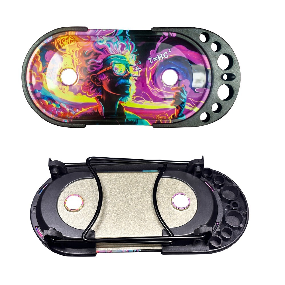 Foldable Rolling Tray with Cone Loader for King or 1-1/4 Size Pre Rolled-Zombie
