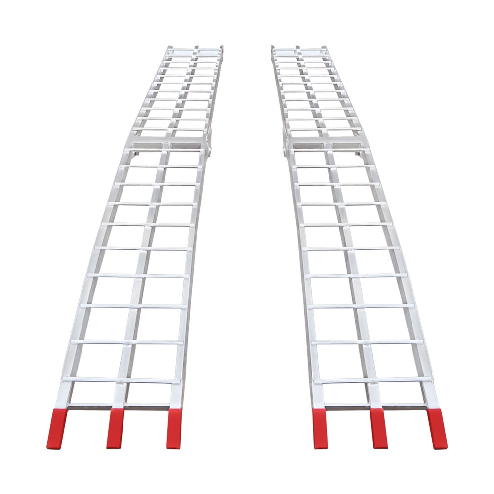 3000LBS Aluminum Loading Ramp Arched For Motorcycle ATV/UTV Truck Lawnmower 2PCS