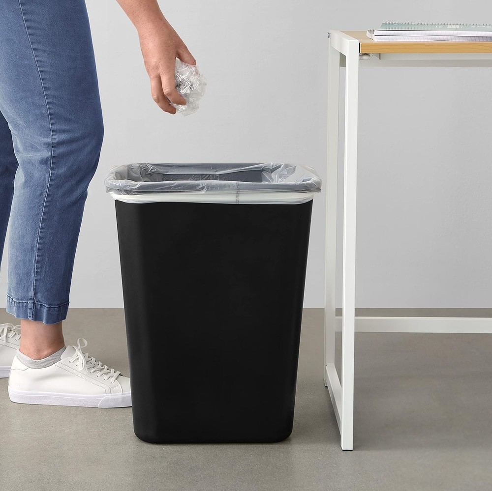 Rectangular Commercial Office Wastebasket, Easy to Clean, Space-Saving
