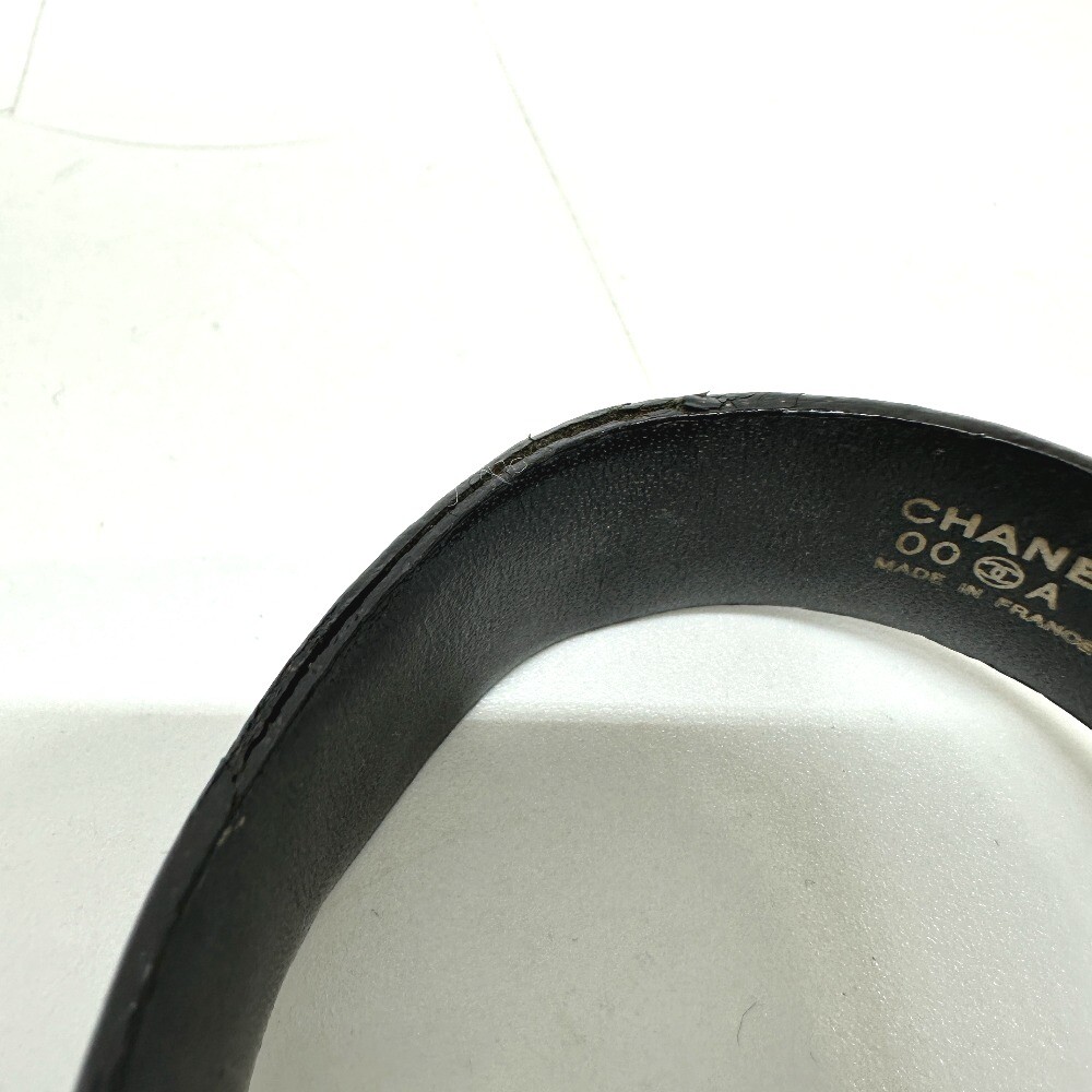 CHANEL CC Mark 00A Bracelet Gold Plated/Leather Black/GoldHardware
