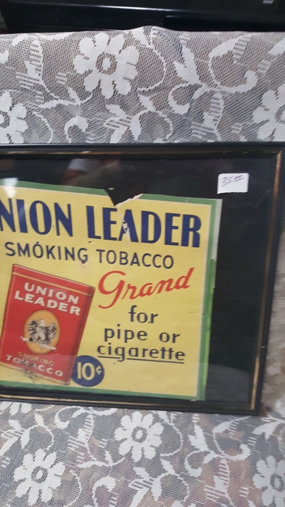 Vintage Union Leader Smoking Sign