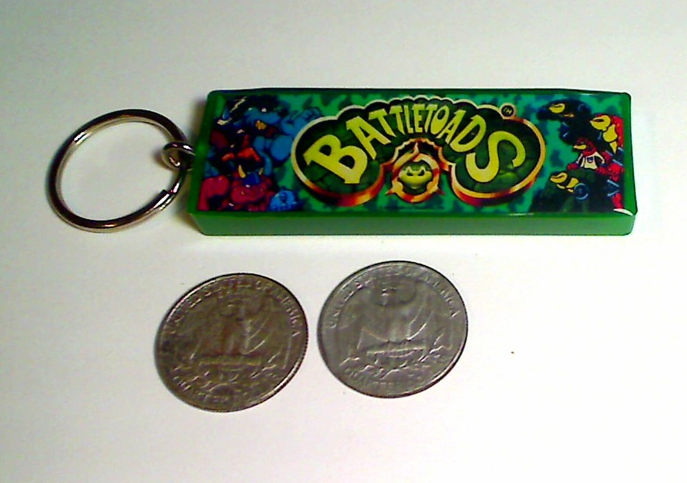 Battletoads Arcade Marquee Coin Door accessory Keychain