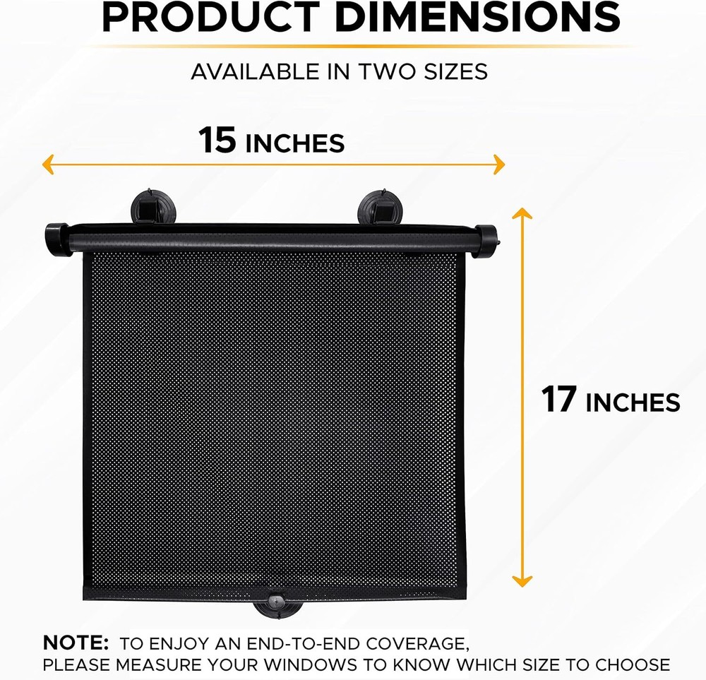 2PCS Retractable Car Auto Side Window Sun Shade Shield Cover Roll Curtain Visor