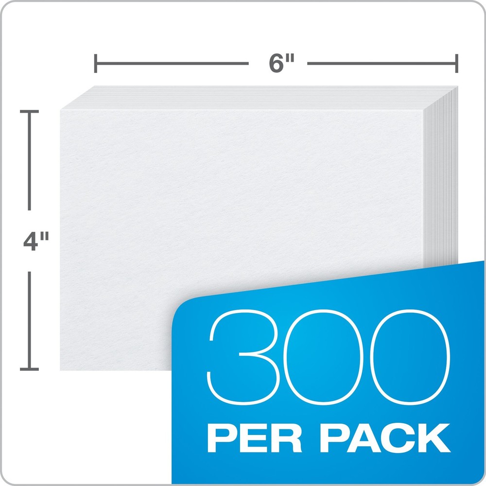 Blank Index Cards, 4" x 6", White, 300 Count (1 pack) (10002EE)