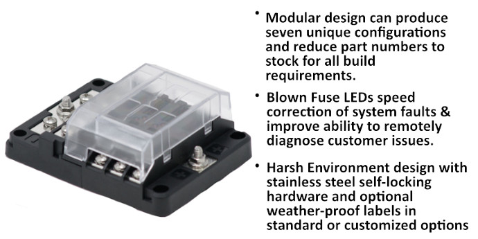 EGIS MOBILE RT FUSE BLOCK 6 POS W/GROUND & LED- 8025