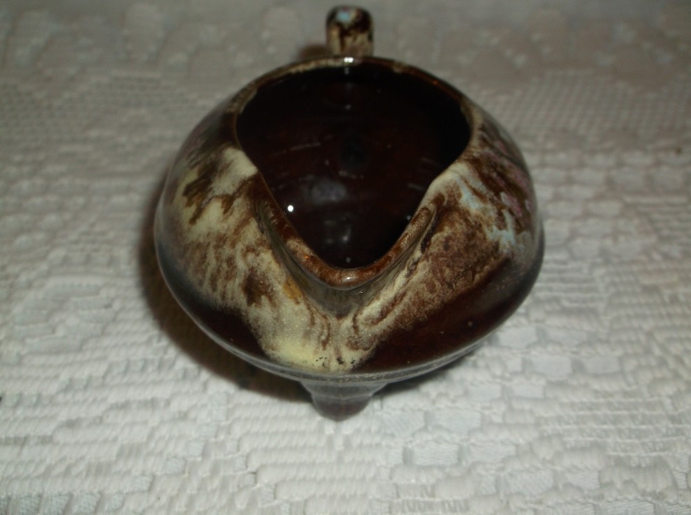 brown drip ware small creamer