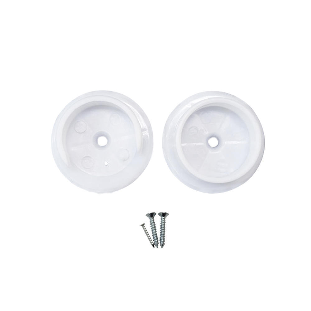 1-3/8" White Plastic Closet Rod Socket - 1 Set with Mounting Screws
