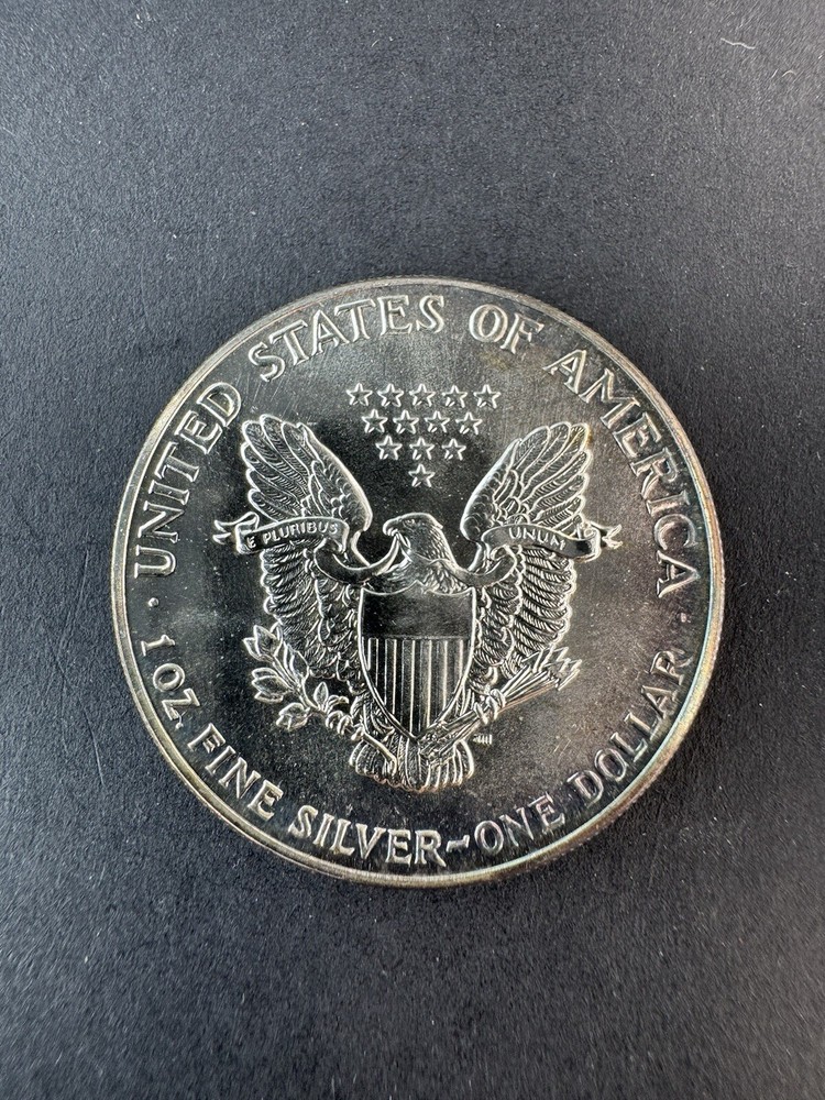 1988 American Silver Eagle 1 Oz Silver Coin Rainbow Toned