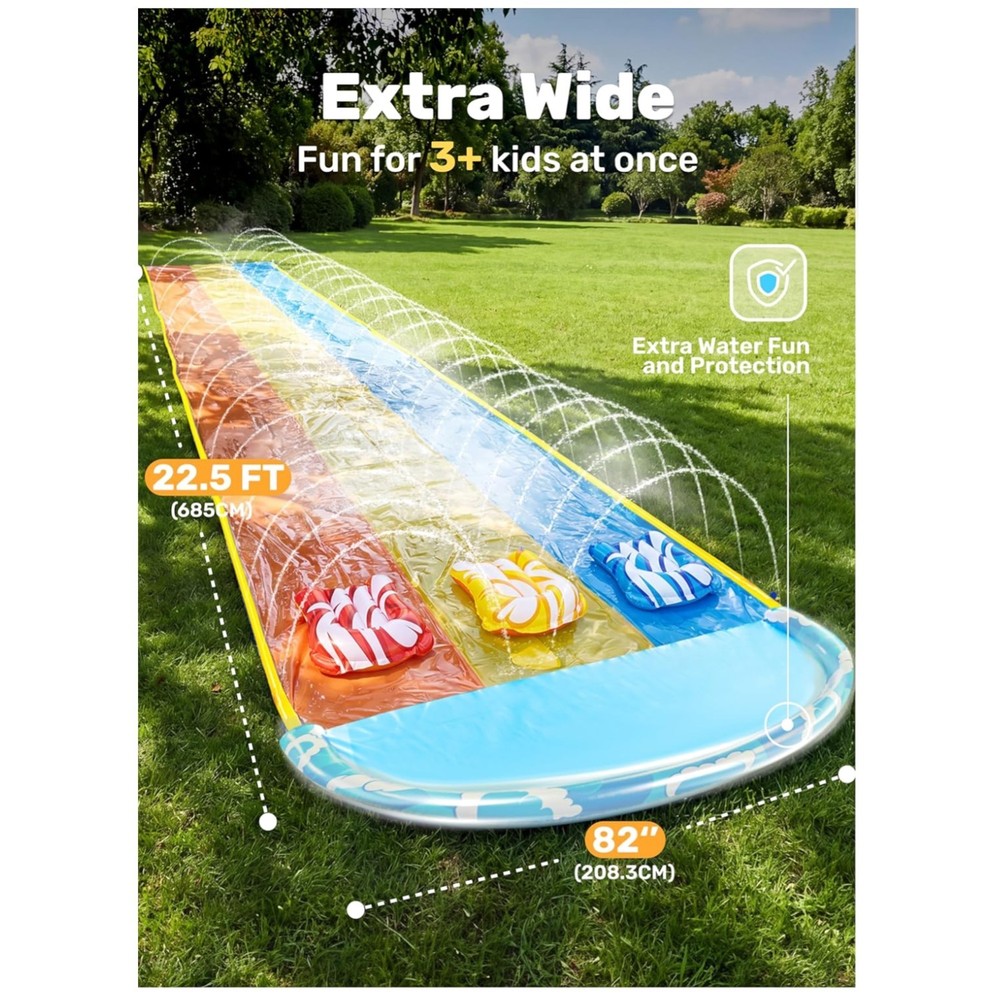 Triple Slide with Middle Sprinklers