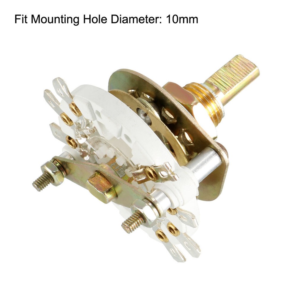 2P3T 2 Pole 3 Position Selectable Single Deck Band Selector Rotary Switch 8Pin