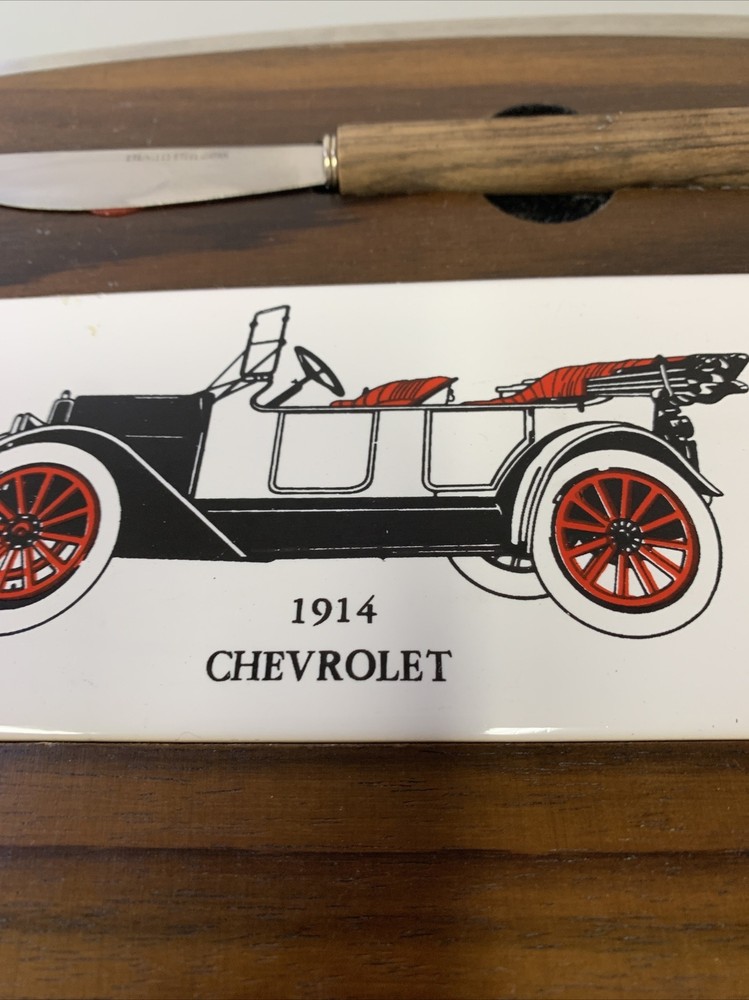 1914 Chevrolet Cheese Tray, Cutting Board Parking Knife