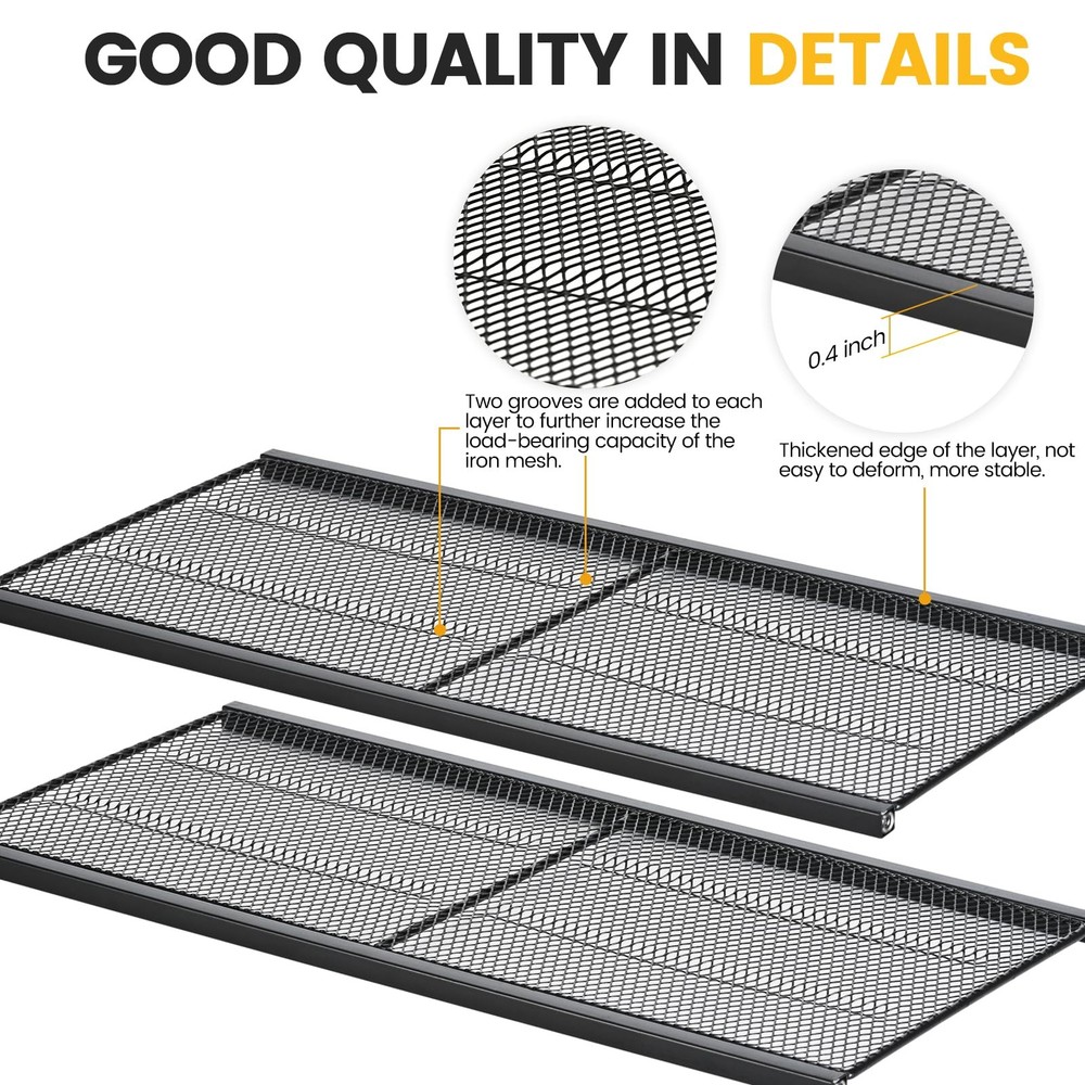 Power Tool Organizer Wall Mount, 3-Layer Drill Holder with 2 Side Pegboards, ...