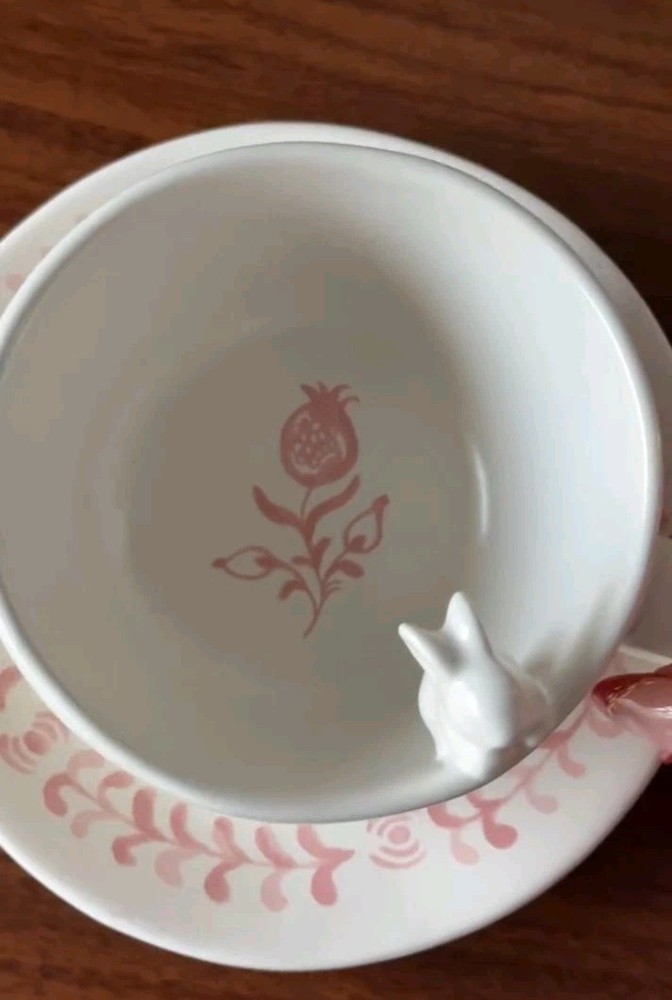 NEW 2026 Threshold-5.63 fl oz Easter Bunny Tea Cup with Saucer