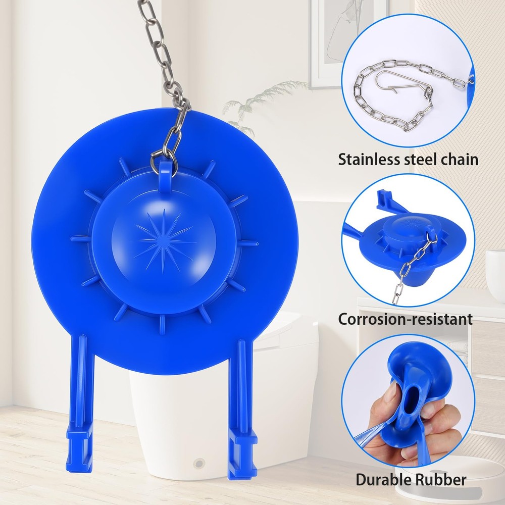 2-Pack 2" Toilet Flapper Replacement Kit - Universal Tank Blue