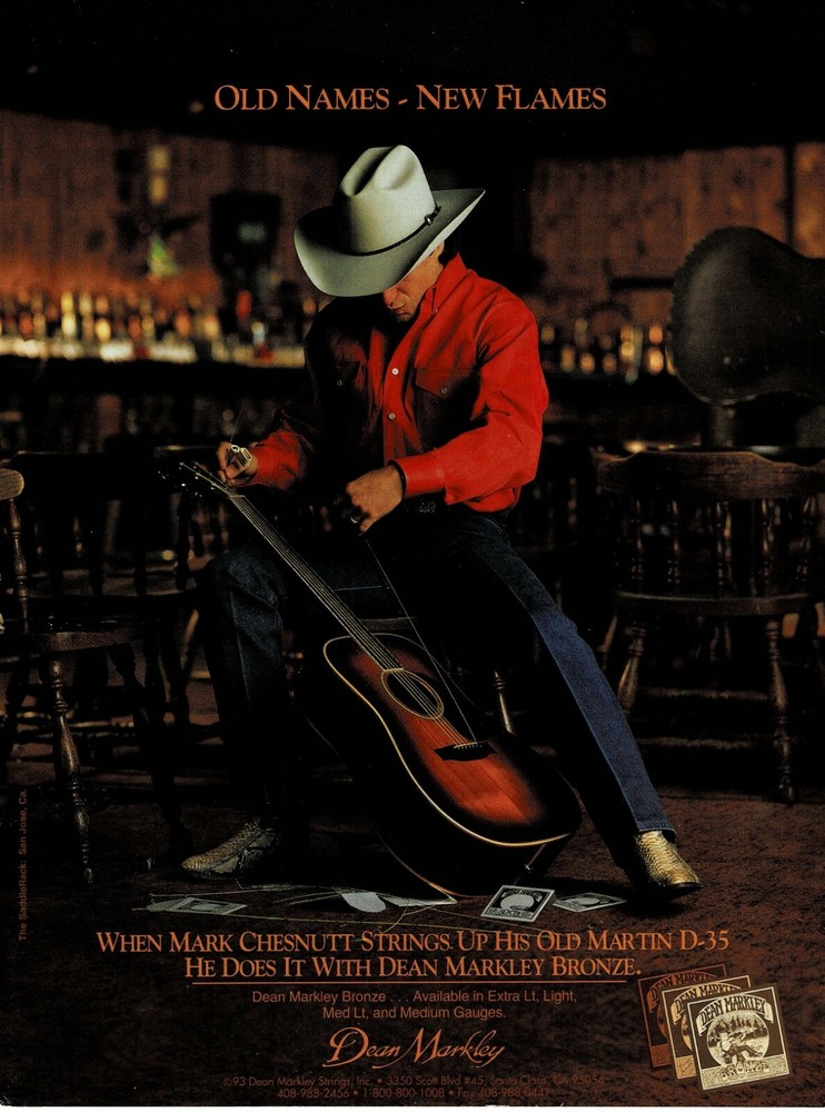 Dean Markley Strings - Mark Chesnutt - 1993 Print Advertisement