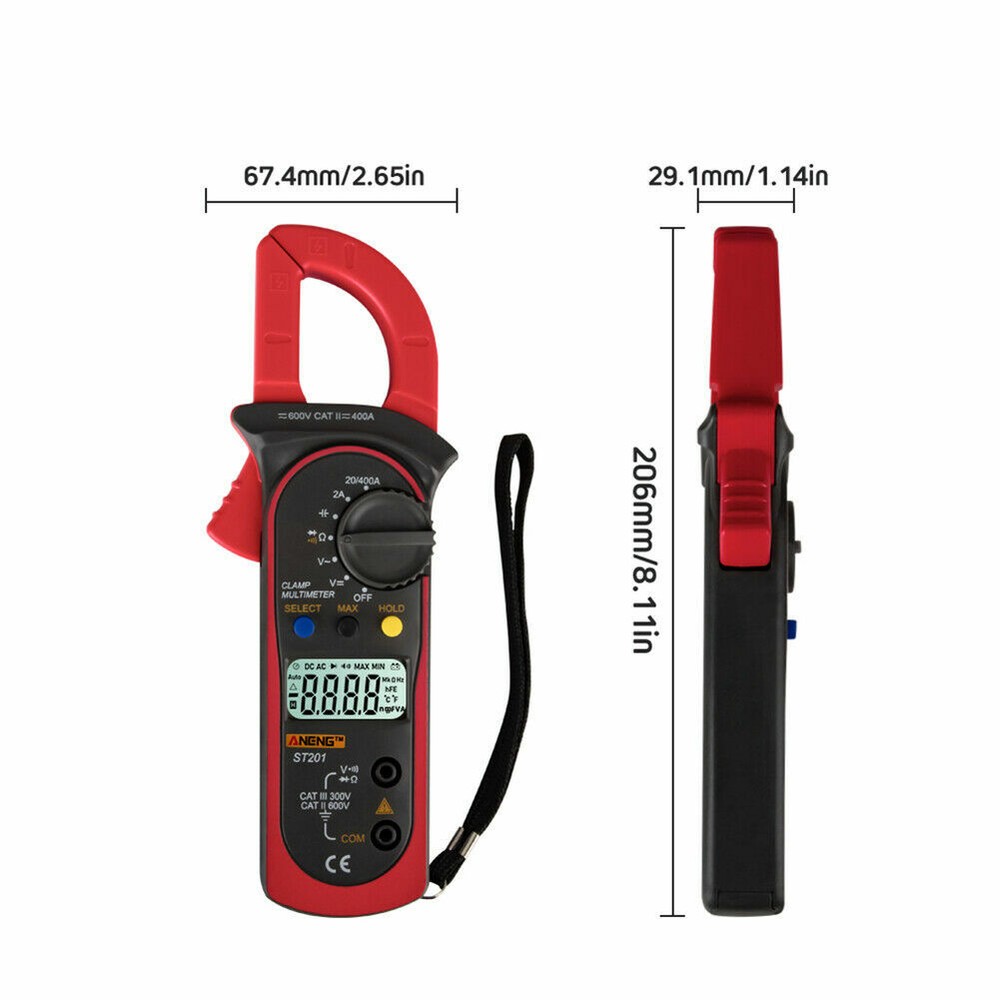 Digital Multimeter Tester AC DC Volt Ohm Amp Clamp Meter Auto Range Handheld T