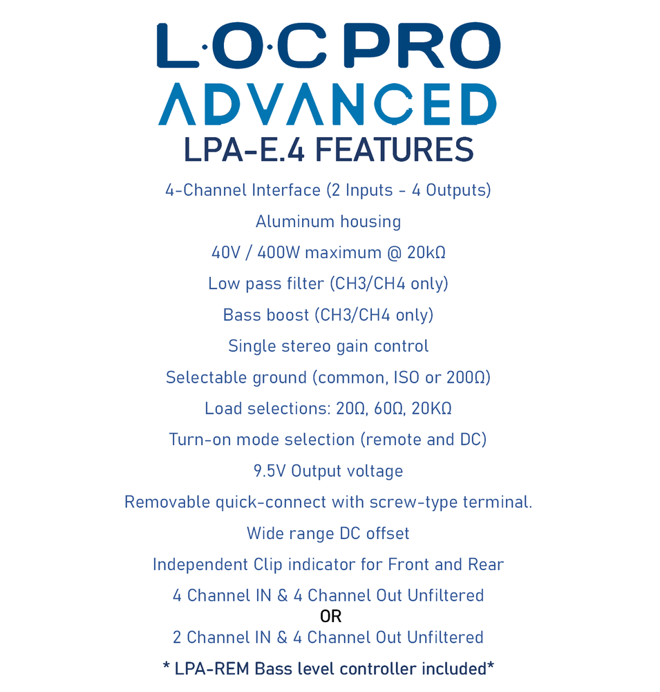 PAC LocPRO Advanced 4-CH Active Line Output Converter w/Remote Control LPA-E.4